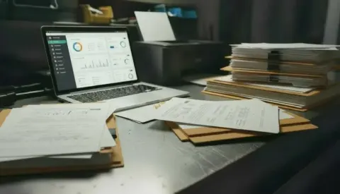 Ordinateur et documents de création d’entreprise